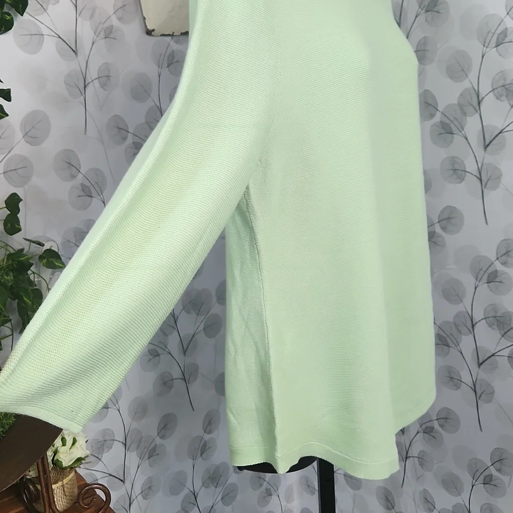 NWT Talbots Petite Mint Green Button-Sleeve Sweater - Size Large Petite (PL) - Picture 5 of 10